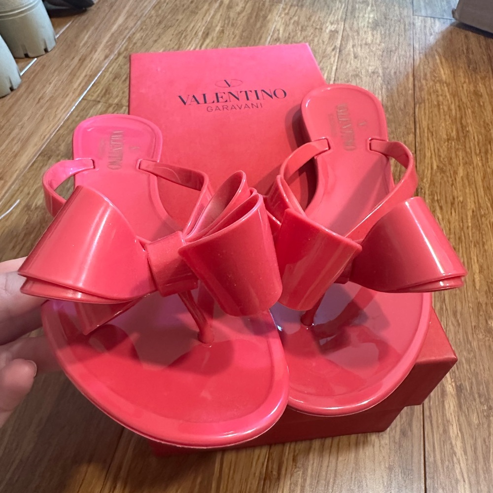 Valentino Garavani Vibrant Pink Bow Sandals